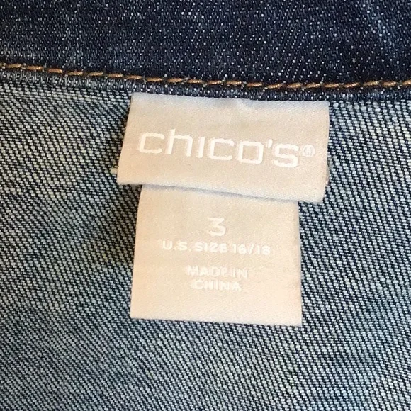 Chico’s Denim Jacket size 3 - Picture 2 of 8